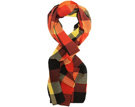 Orange Check Scarf