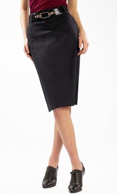 High-waisted Microstripe Skirt