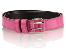 Patent Skinny Belt - Electric Pink