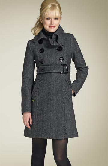 Soia & Kyo Chevron Wool Blend Coat