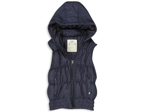 Dotted Puffed Vest with Hood