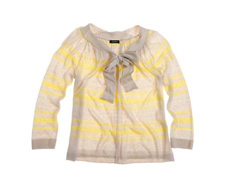 Silk Linen Striped Swing Cardigan