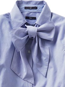 Fitted Tie Neck Shirt