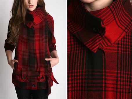 Ombre Plaid Coat