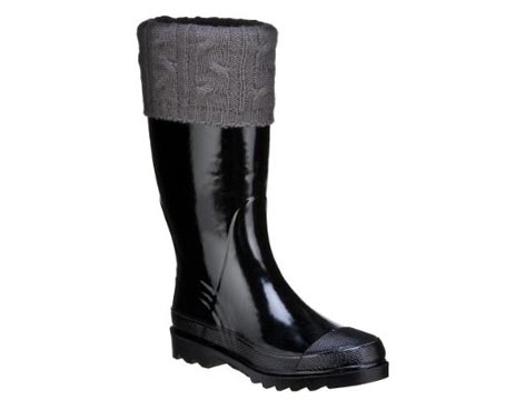 Zahara Sweater Cuff Jersey Lined Rain Boots