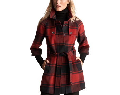 Plaid Belted Coat