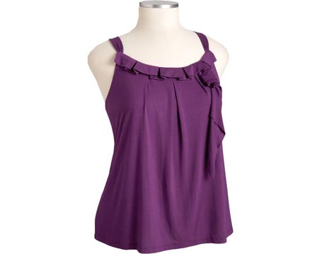 Womenâ€™s Plus Pleated Rosette Top