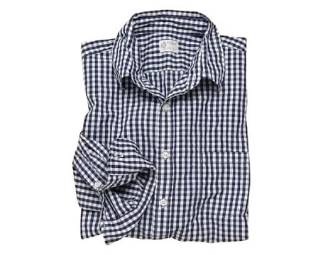 Secret Wash Point Collar Gingham Shirt